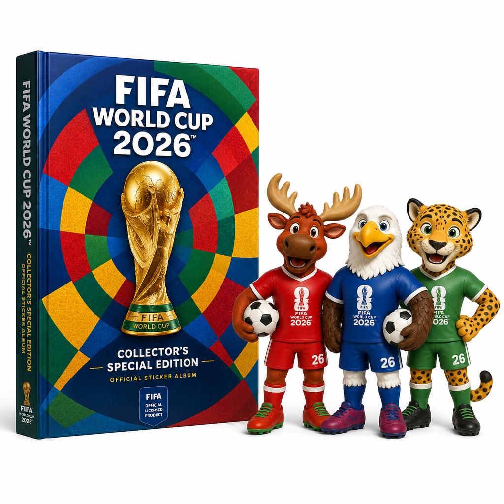 Álbum + 3 Brinquedos Mascotes — Edição Colecionador FIFA 2026™